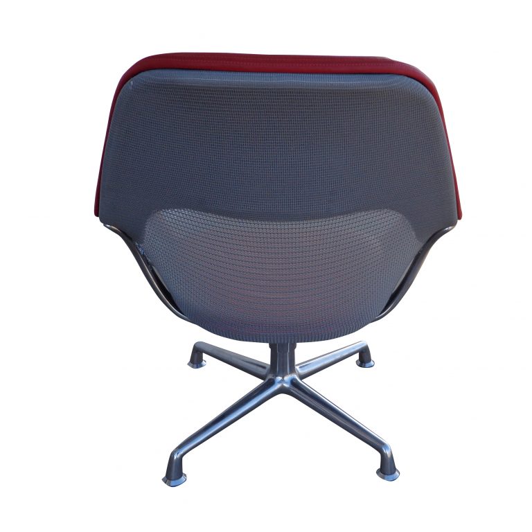 Steelcase “Coallesse” Red Lounge Chair with Arm Tablet