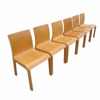 Set of 12 Italian Bross All Wood Side Chairs