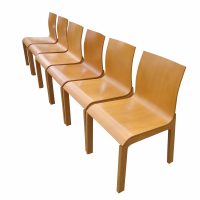 Set of 12 Italian Bross All Wood Side Chairs