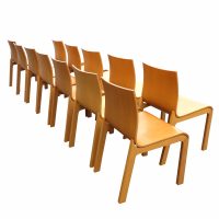 Set of 12 Italian Bross All Wood Side Chairs