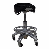 Larin Leather Saddle & Chrome Bar Stool