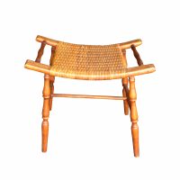 Victorian Oak and Rattan Stool