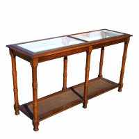 52″ Wood with Glass top Inlay Console