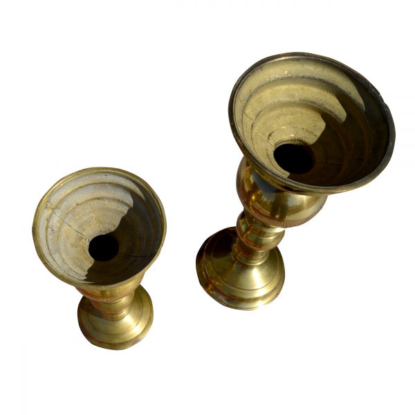 Set of 3 Brass Candle Holders in Various Sizes (MS10578)