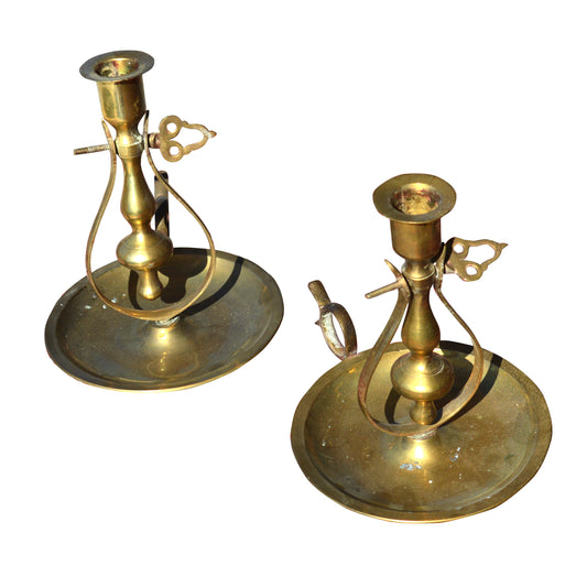 Pair of 6.5″ Brass Candle Holders (MS10579)