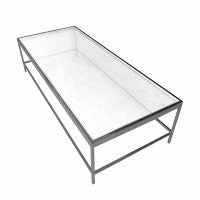 59″ Glass and Chrome Coffee Table