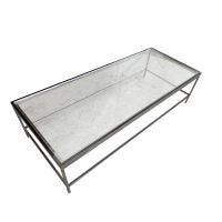 59″ Glass and Chrome Coffee Table