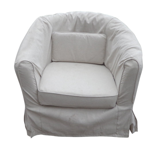 White Fabric Lounge Chair