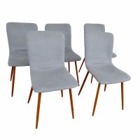 Set of 5 Side Chairs with Metal Base