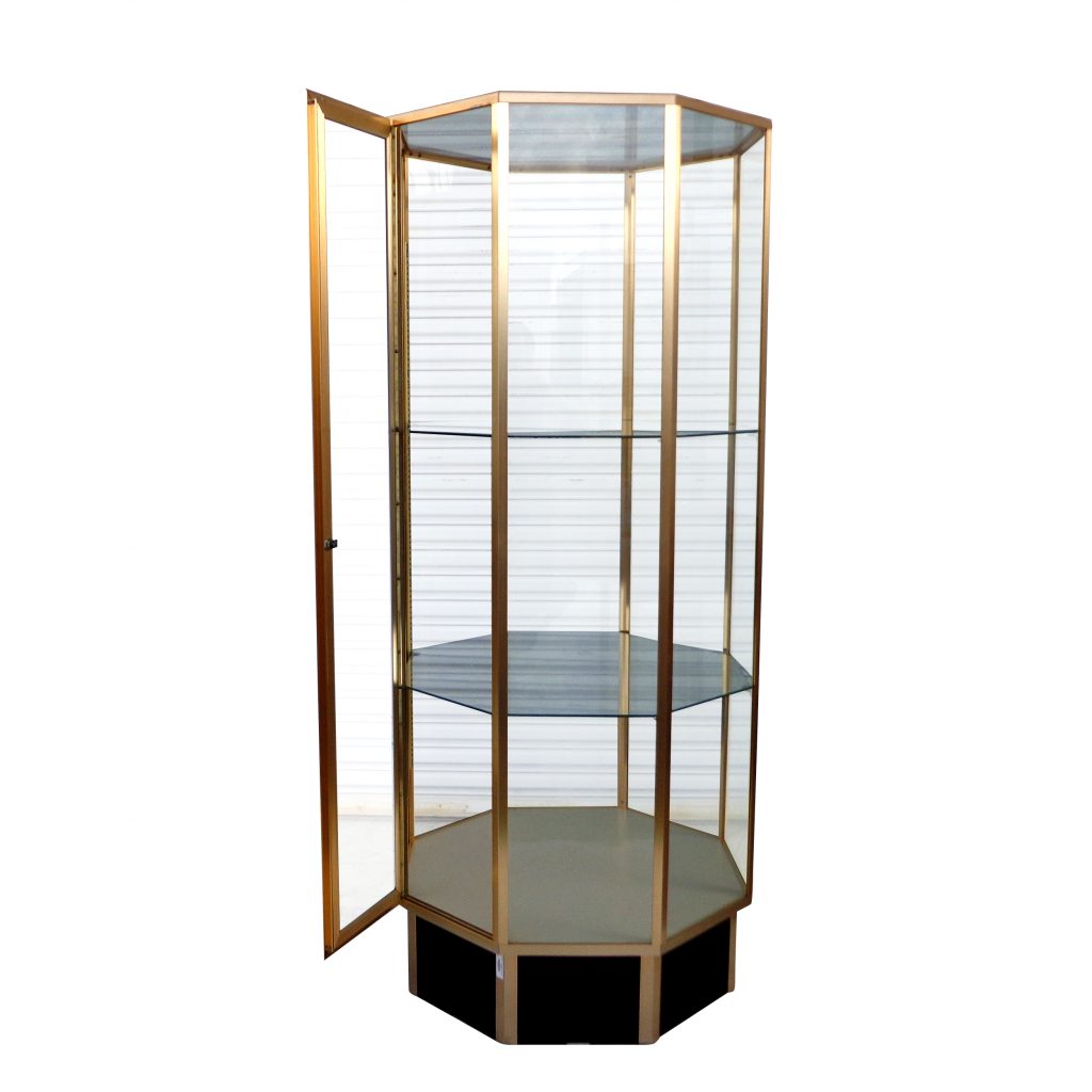 72″ Hexagon Glass Display Cabinet (MS10636)