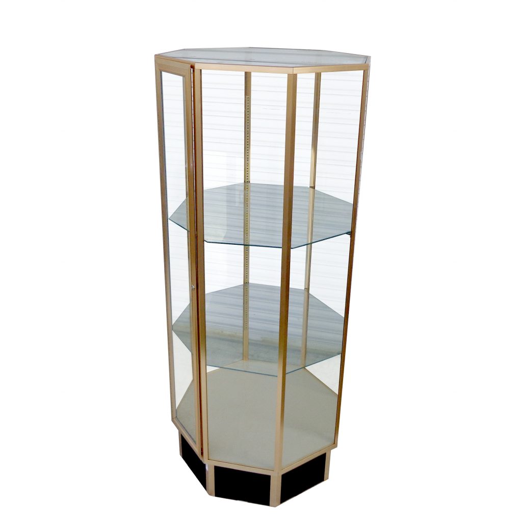 72″ Hexagon Glass Display Cabinet (MS10636)