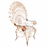 Soselini Outdoor Peacock Metal Arm Chair