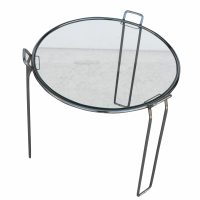 Set of 3 Glass and Chrome Nesting Side Tables