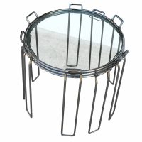 Set of 3 Glass and Chrome Nesting Side Tables