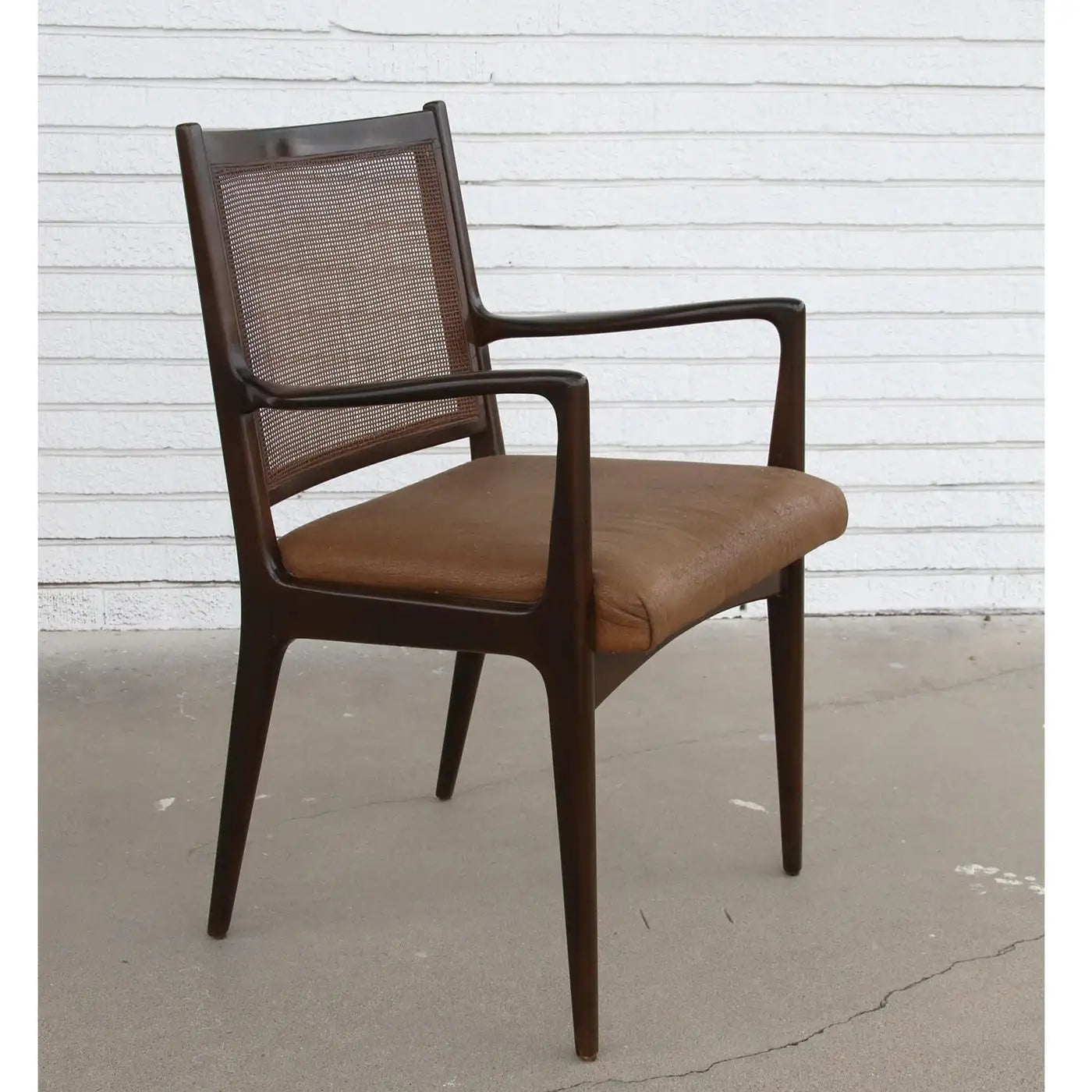 Set of 6 Swedish Dining Chairs Attributed to Karl Erik Ekselius in Teak and Cane