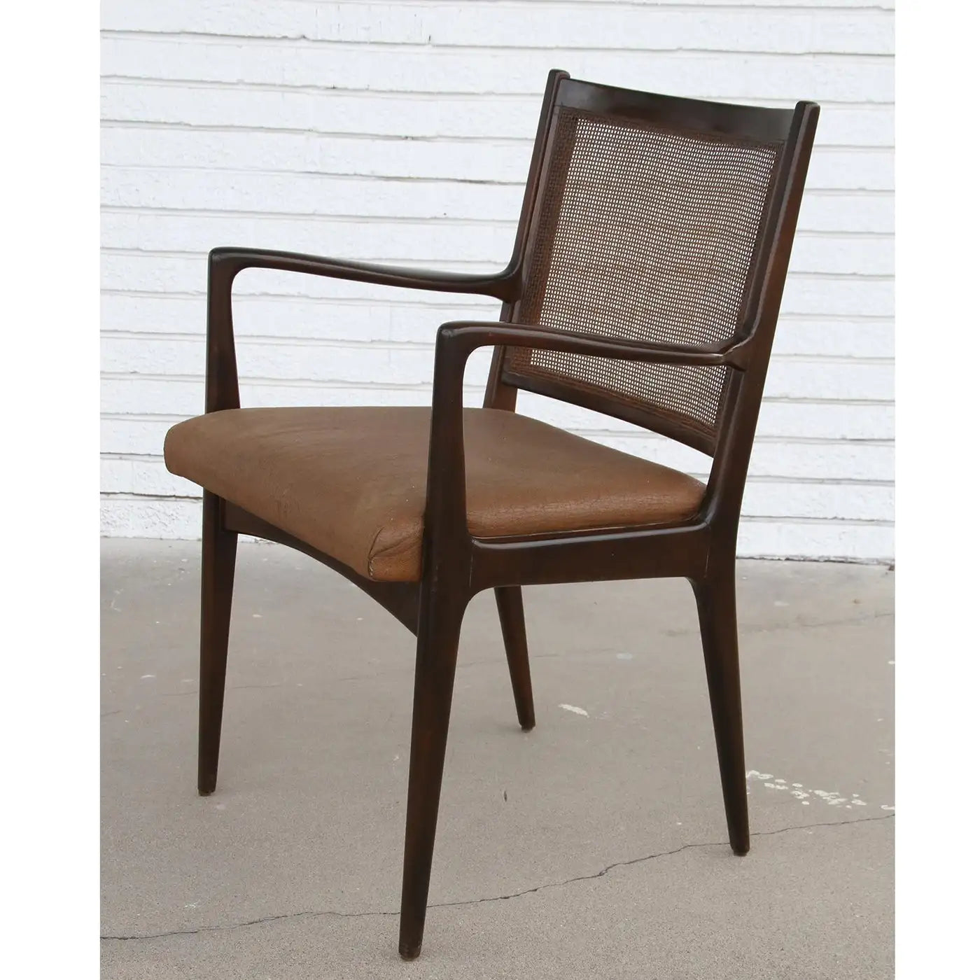 Set of 6 Swedish Dining Chairs Attributed to Karl Erik Ekselius in Teak and Cane