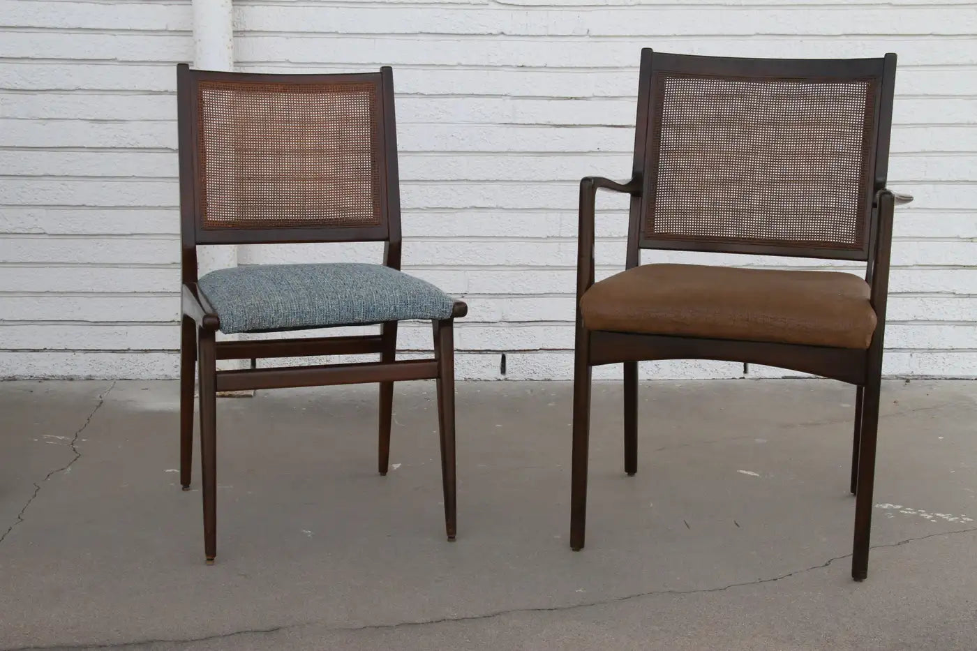 Set of 6 Swedish Dining Chairs Attributed to Karl Erik Ekselius in Teak and Cane