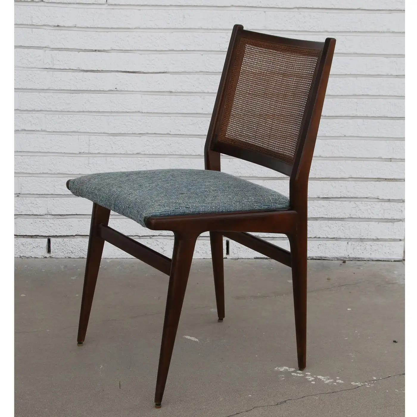 Set of 6 Swedish Dining Chairs Attributed to Karl Erik Ekselius in Teak and Cane