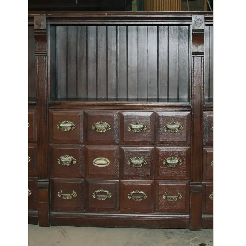 9FT Antique Early 20th Century Apothecary Cabinet