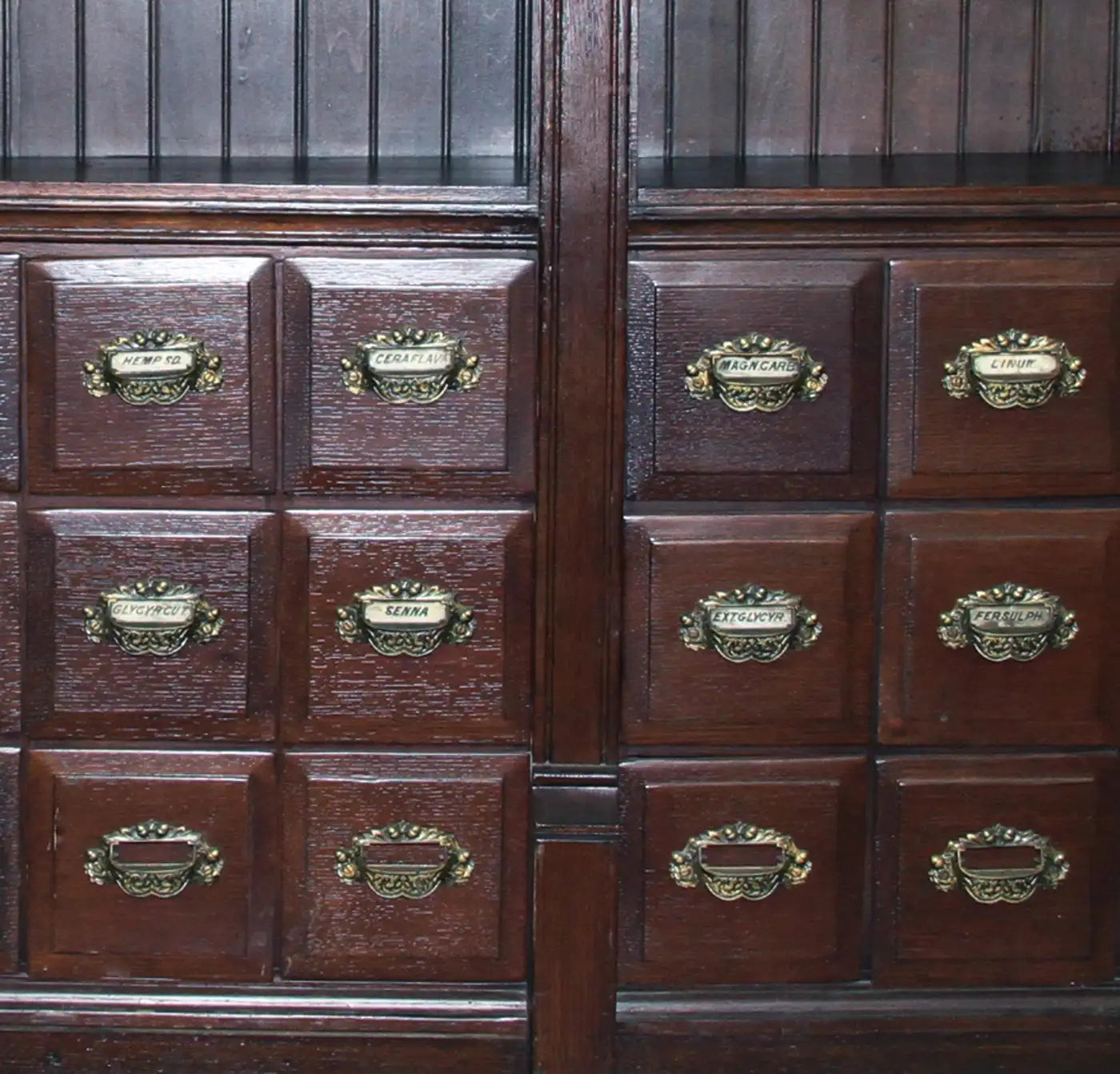 9FT Antique Early 20th Century Apothecary Cabinet