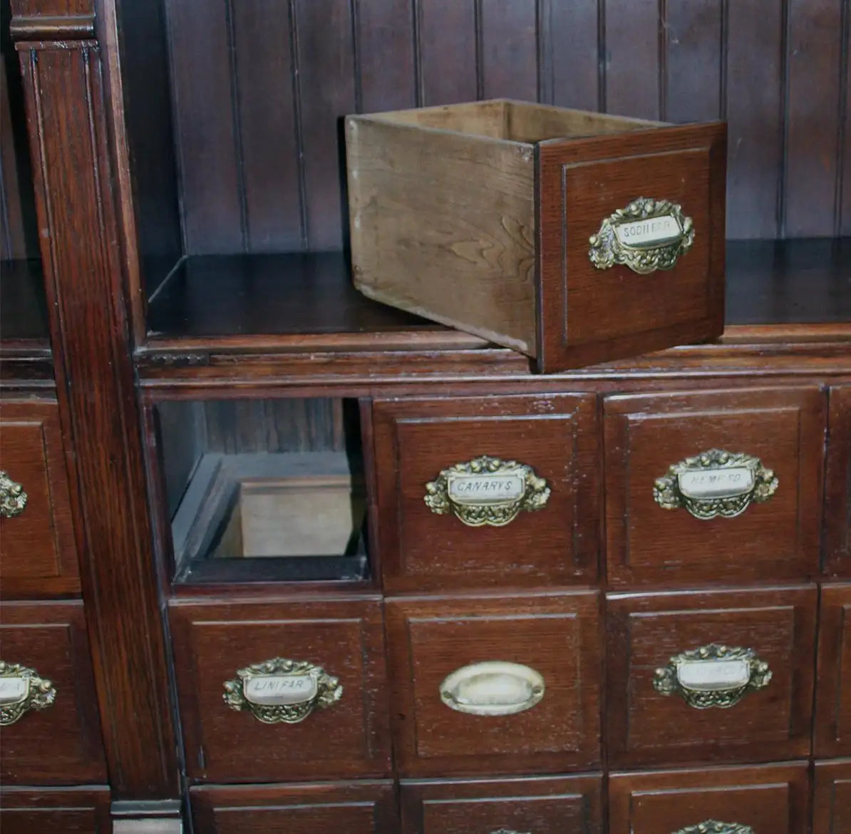 9FT Antique Early 20th Century Apothecary Cabinet