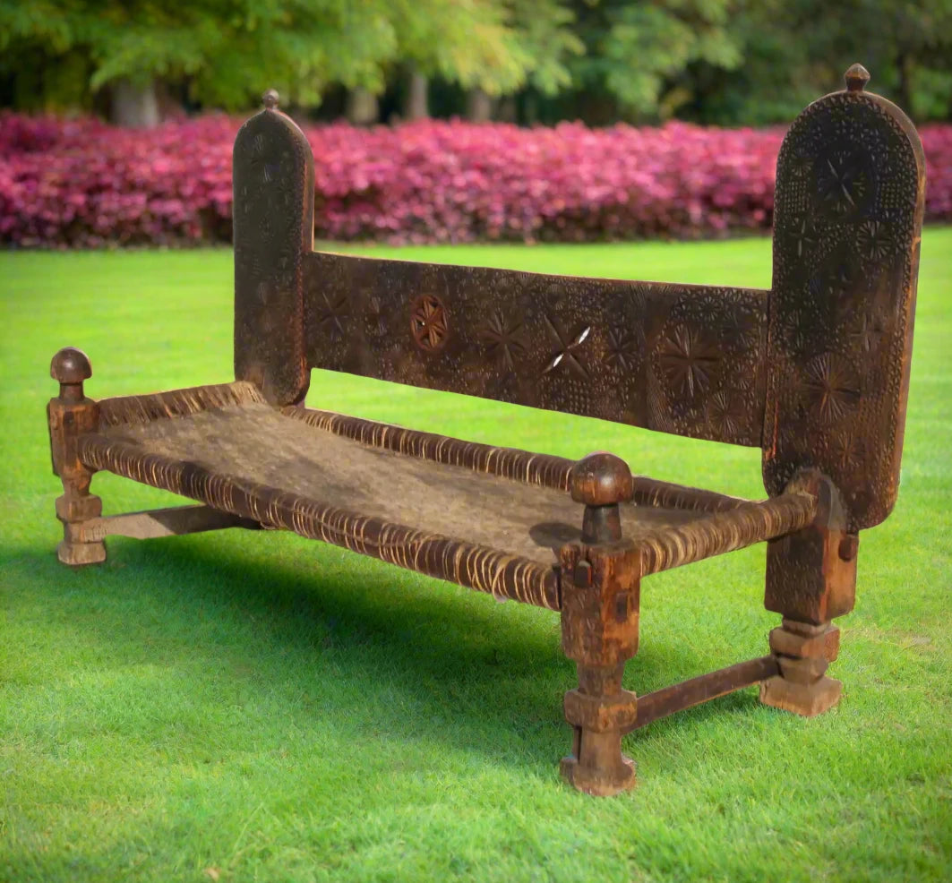 Antique 19th Century Swat Valley Charpoi Bench