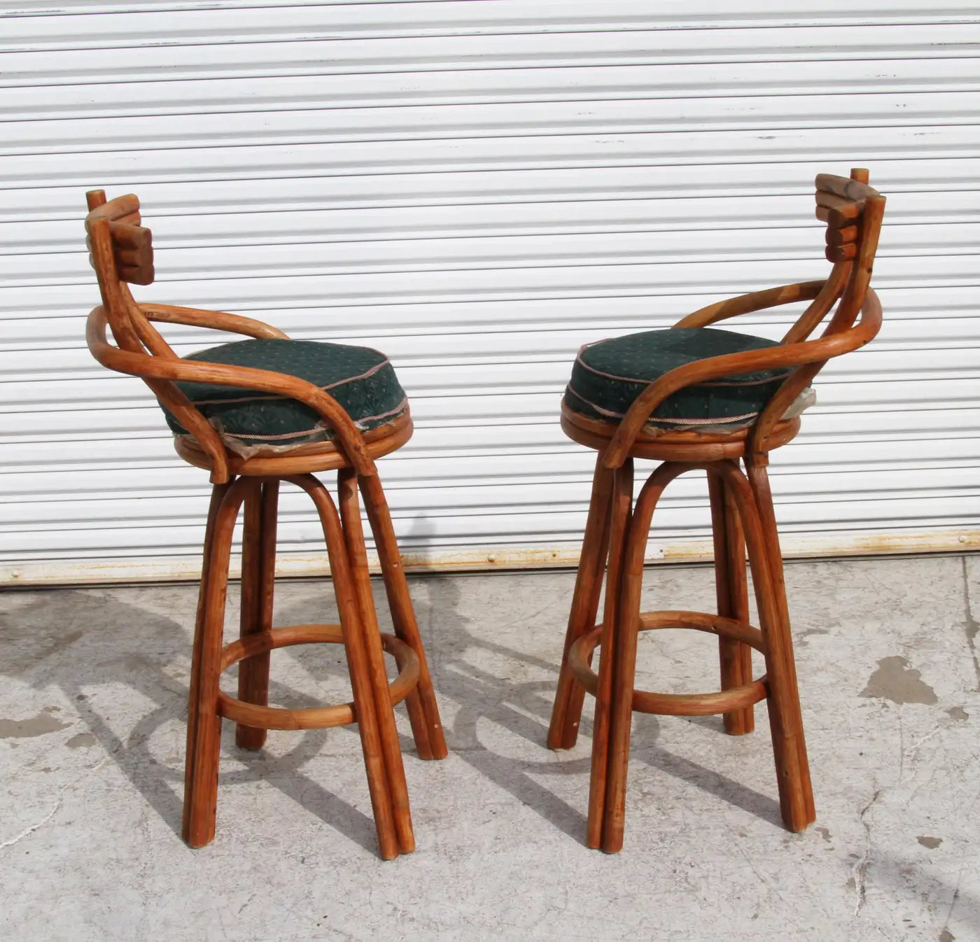 Midcentury Paul Frankl Style Stools with Swivel