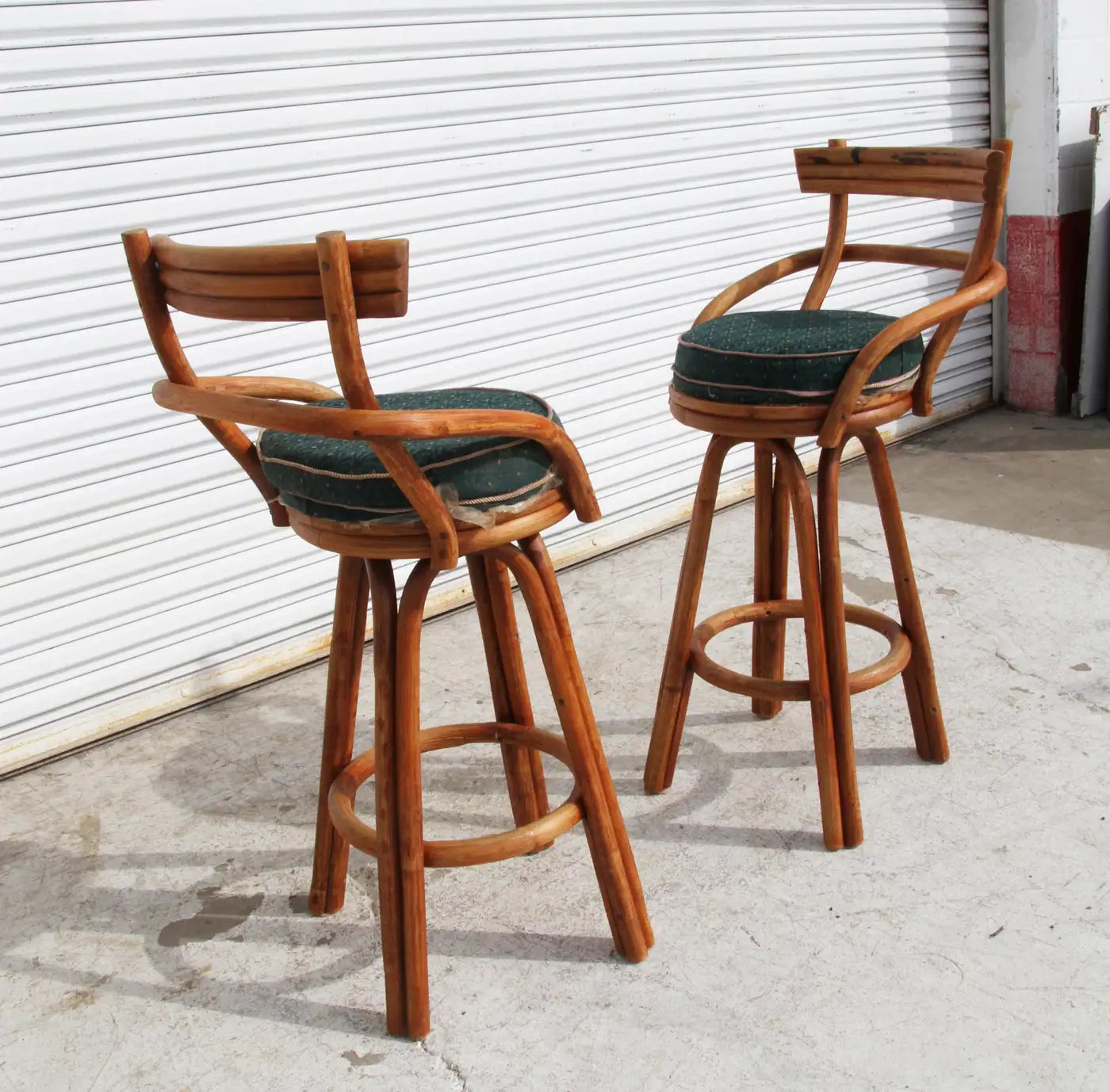 Midcentury Paul Frankl Style Stools with Swivel