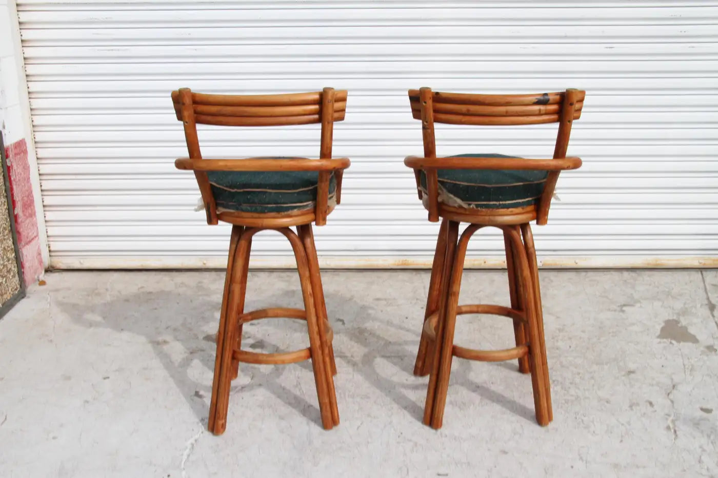 Midcentury Paul Frankl Style Stools with Swivel