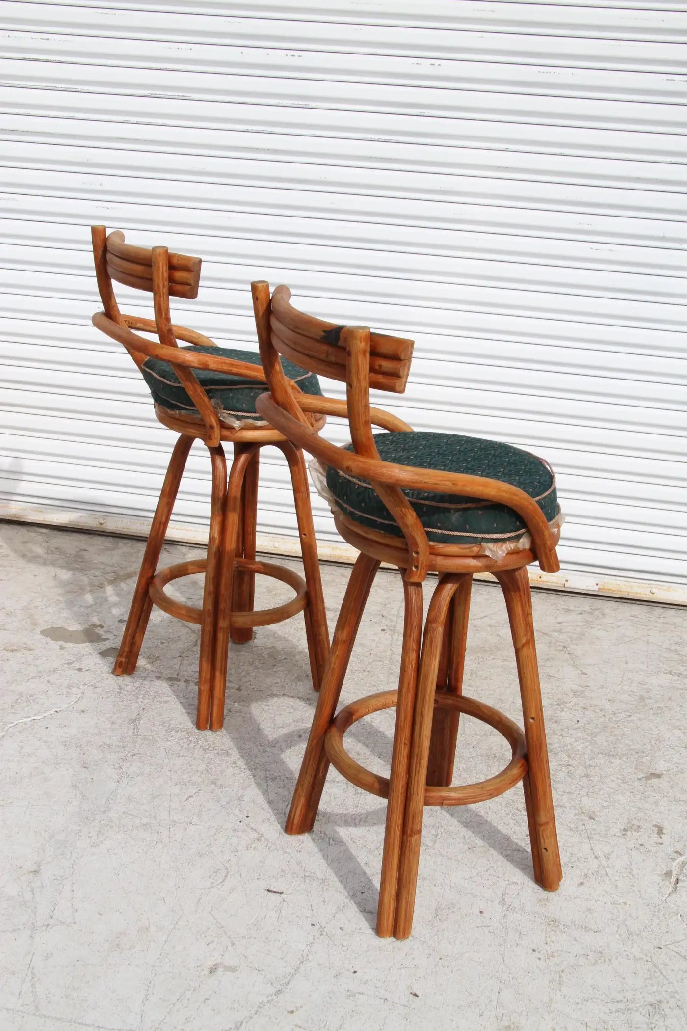 Midcentury Paul Frankl Style Stools with Swivel