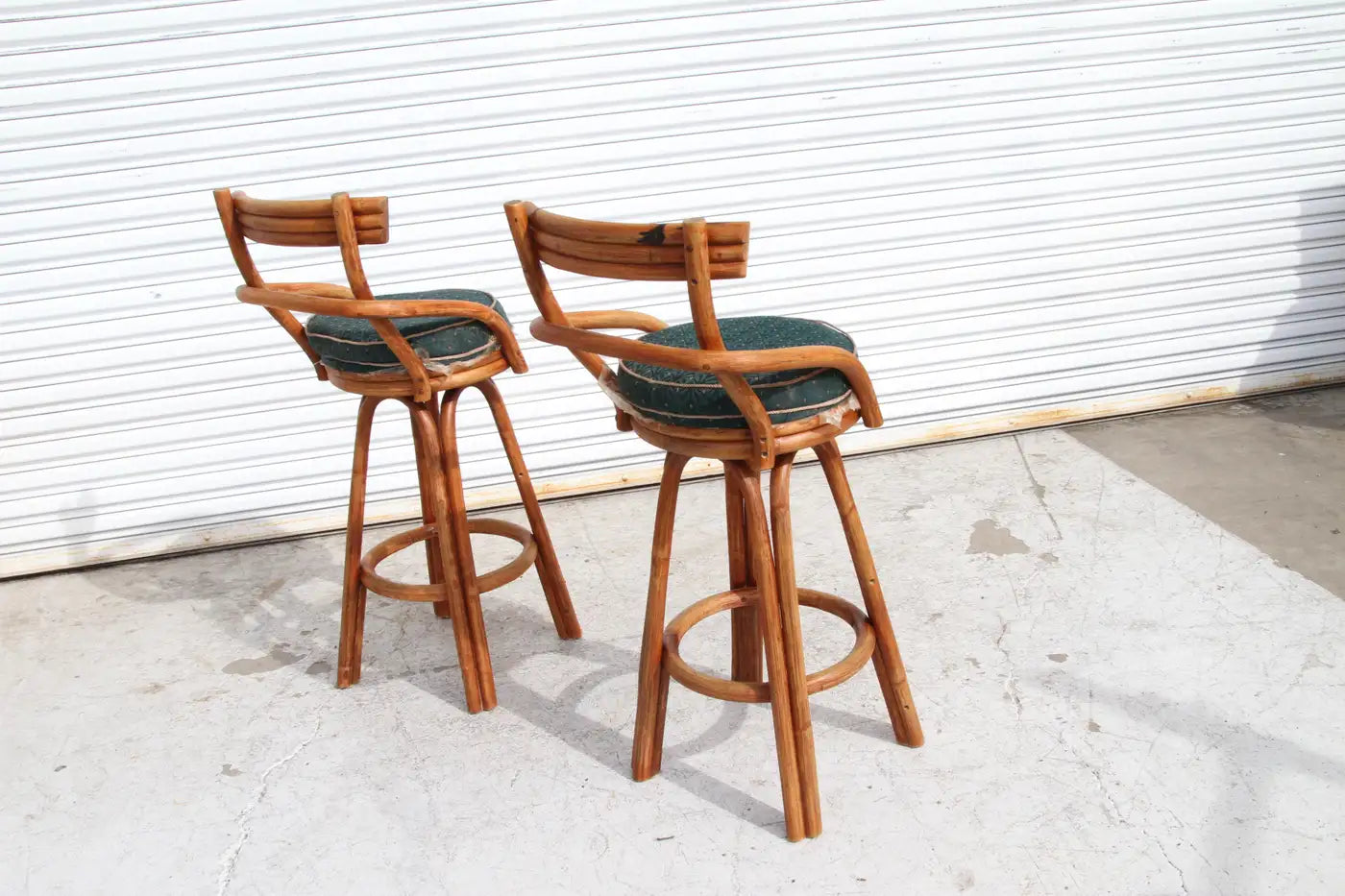 Midcentury Paul Frankl Style Stools with Swivel