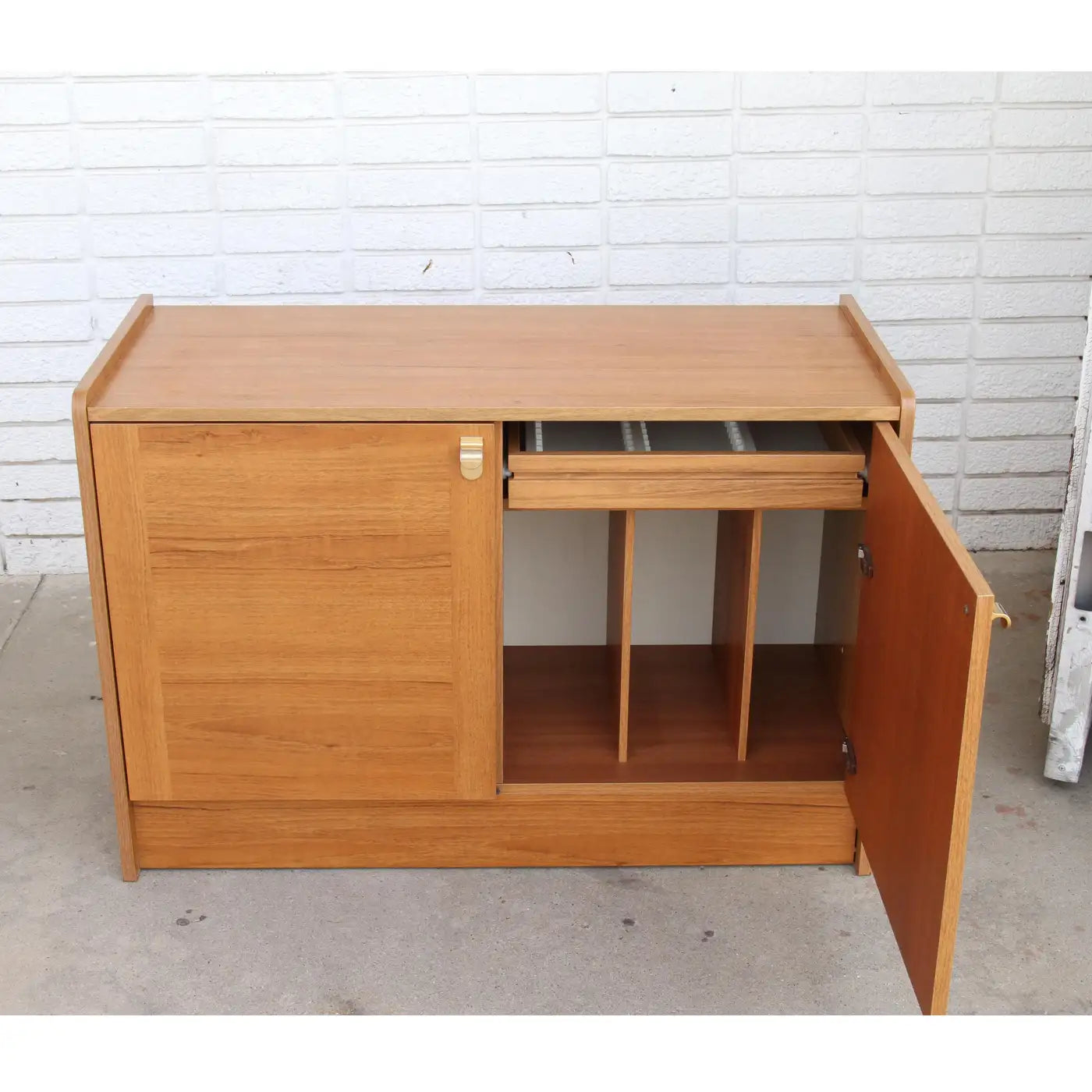 Mid Century Record Cabinet Danish Modern Media Cabinet