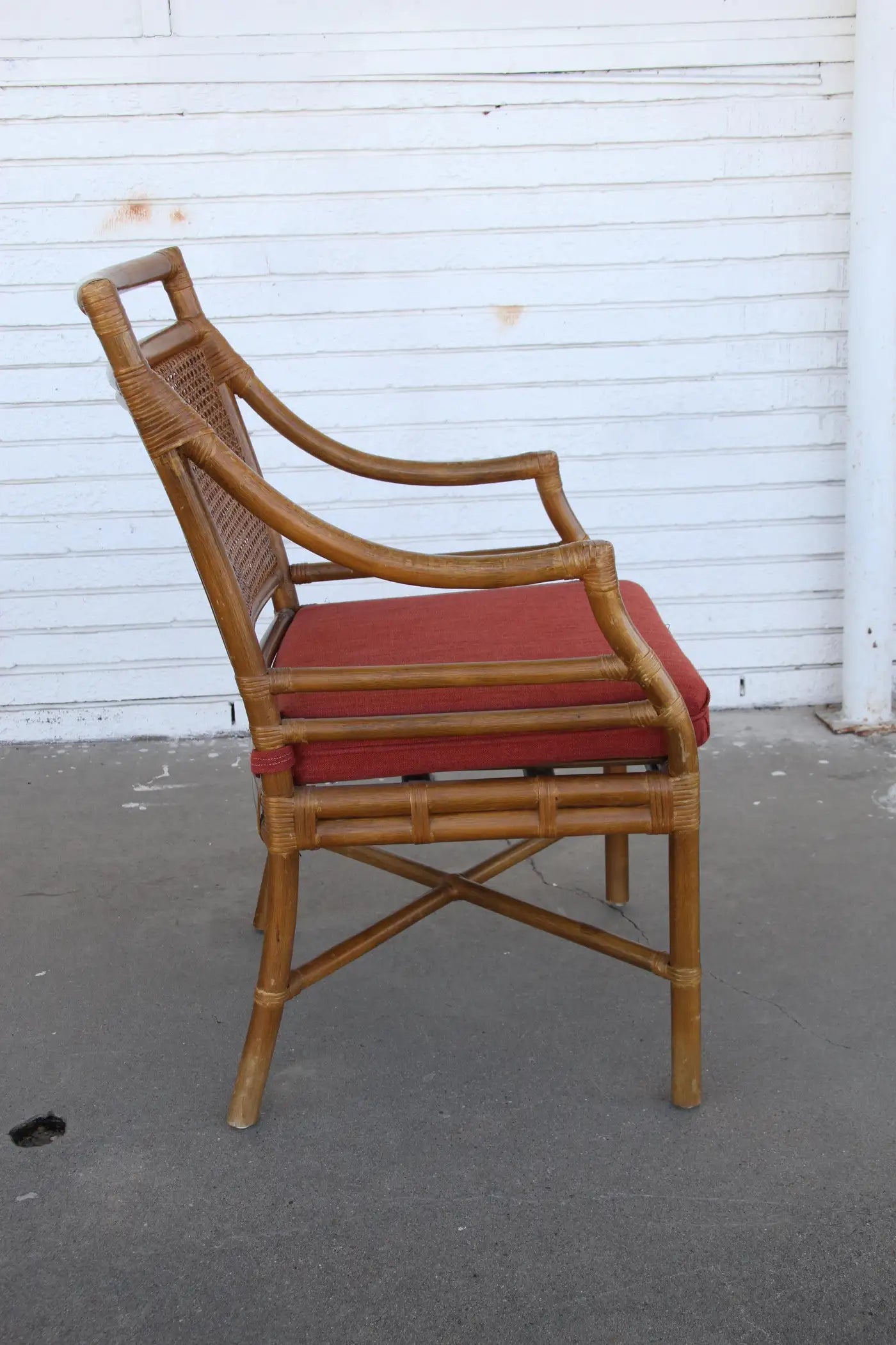 Set of 4 McGuire Style Mid-Century Cane Bamboo Dining Chairs