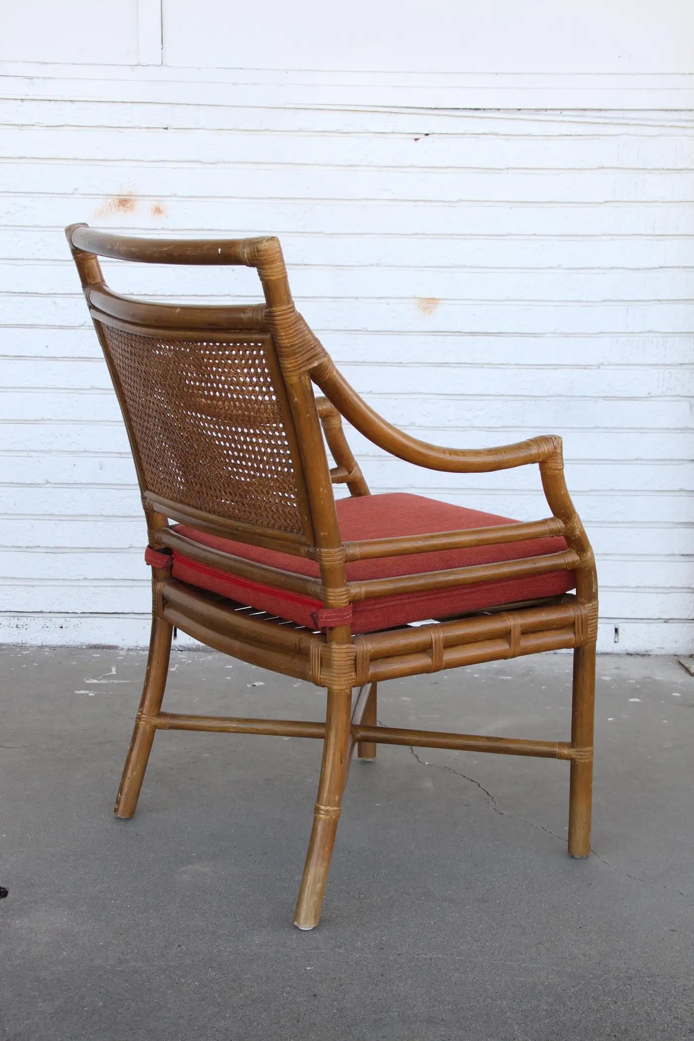 Set of 4 McGuire Style Mid-Century Cane Bamboo Dining Chairs