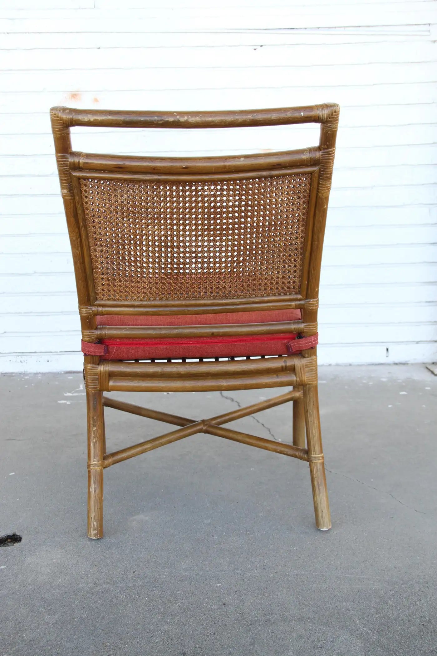 Set of 4 McGuire Style Mid-Century Cane Bamboo Dining Chairs