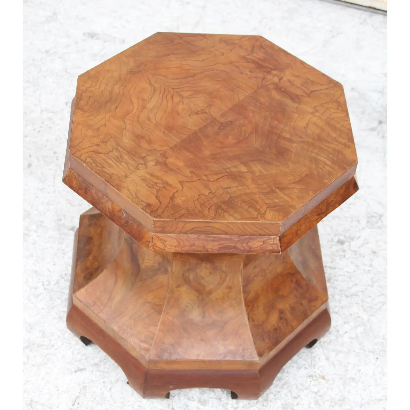 Italian Burl Biedermeier Pedestal Stool