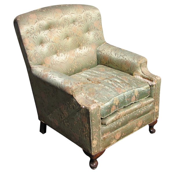 Vintage Traditional Lounge Arm Chair Floral Fabric