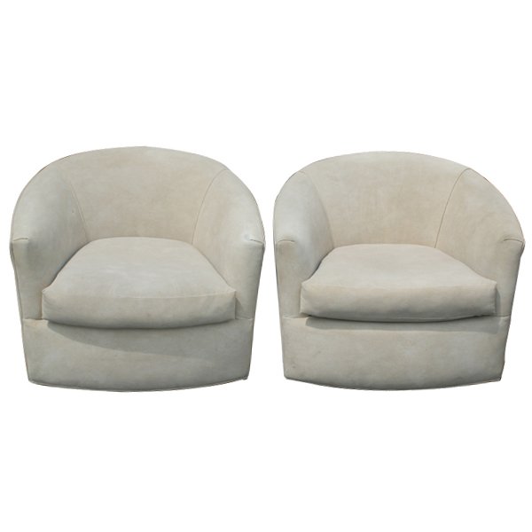 (2) Club Lounge Armchairs In The Manner of Milo Baughman