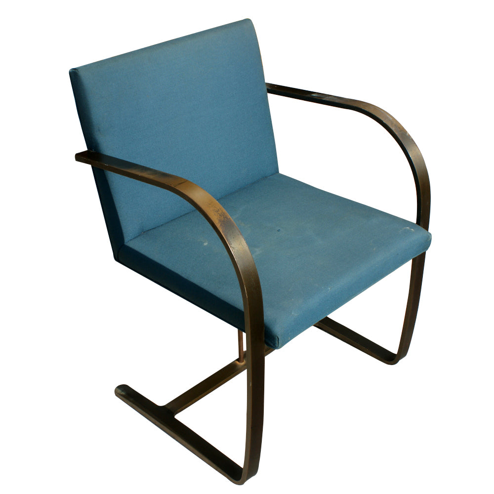 Blue Teal Fabric Knoll Mies Van der Rohe Brno Chair, a timeless addition to any interior space.