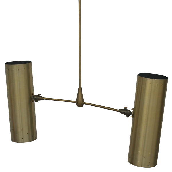 9ft Vintage Brass Ceiling Lamp Manner Boris Lacroix Dual Branch Adjustable (MR8847)