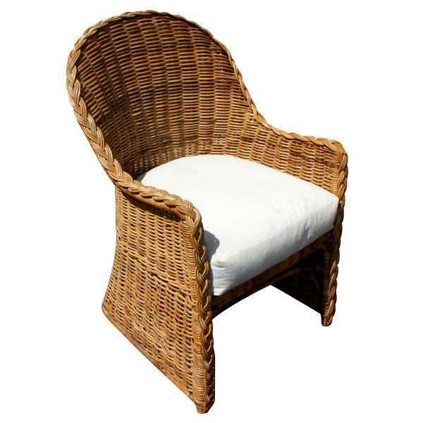 Woven Rattan Outdoor High Back Lounge Chair