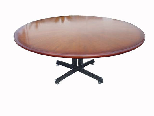 6ft Burl Starburst Conference Table Chrome Base