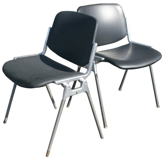 Castelli Giancarlo Piretti Stacking Chairs Black