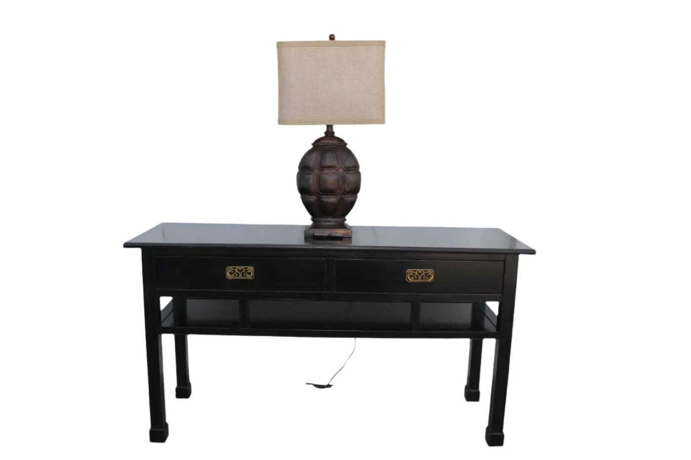 Chin Hua Baker Style Ebonized Console Table