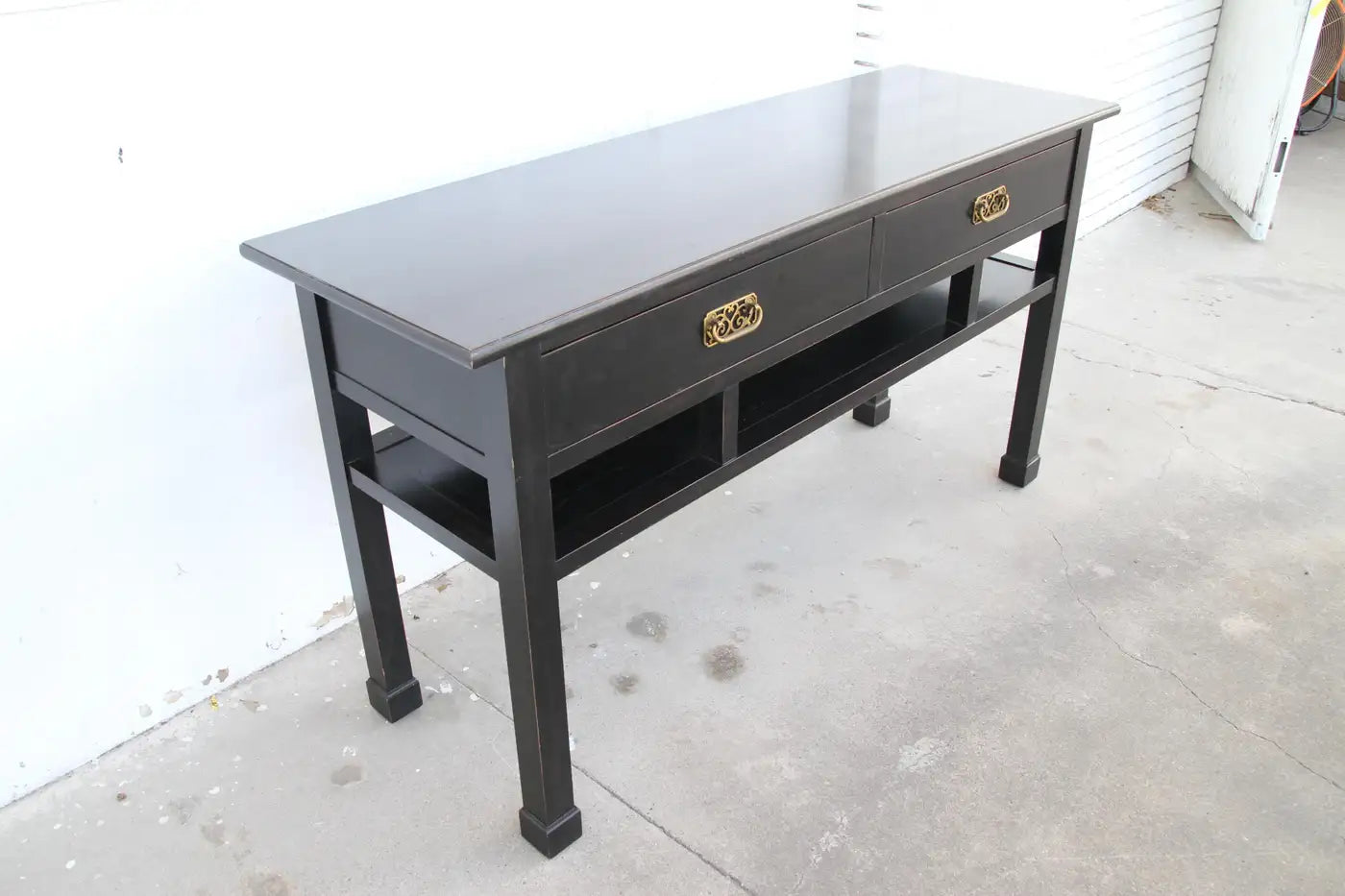 Chin Hua Baker Style Ebonized Console Table