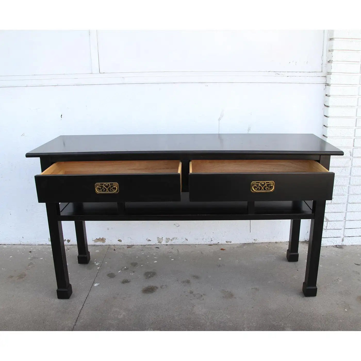 Chin Hua Baker Style Ebonized Console Table