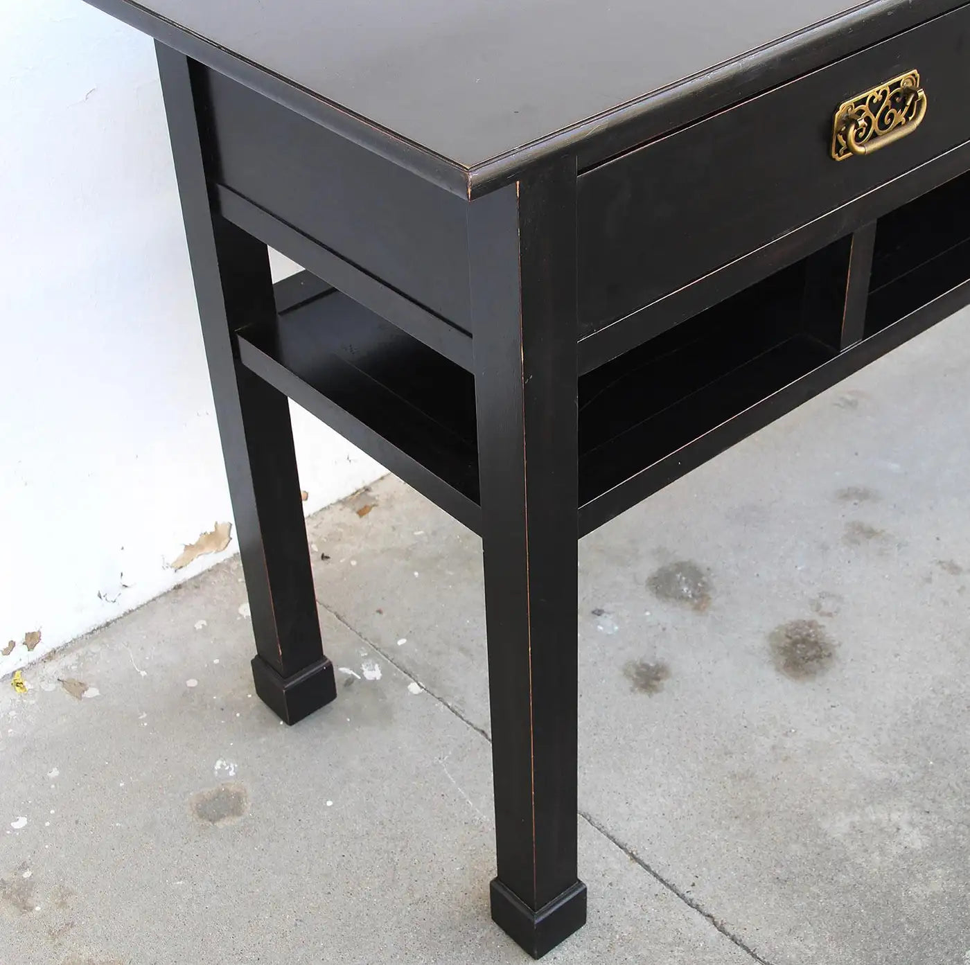 Chin Hua Baker Style Ebonized Console Table