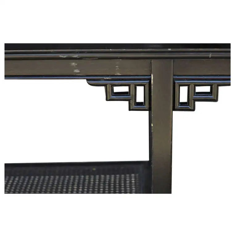 Mid Century Ebonized Console Table in the Manner Of James Mont