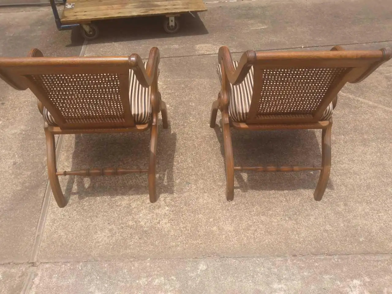 Pair of Vintage Curule Arm Chairs