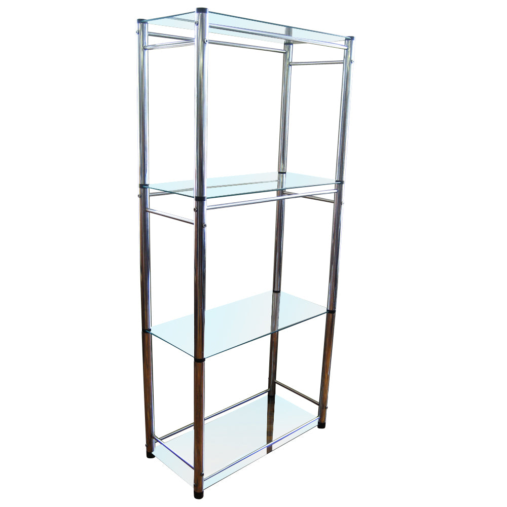 Vintage Mid Century Glass Chrome Etagère (MR12770)